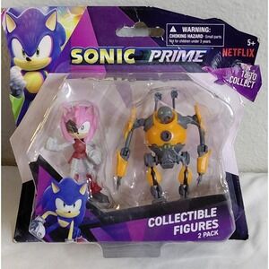 Sonic Prime Amy Rose & Eggforcer Robot 2-Pack Collectible Figures Netflix PMI